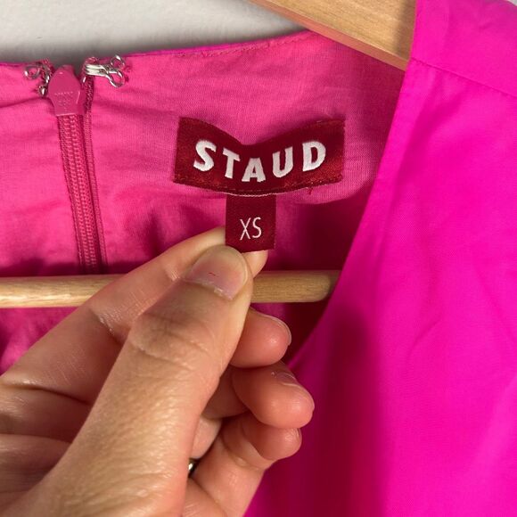 STAUD Calypso O-Ring Cutout Midi Dress Bougainvillea Pink - Picture 7 of 9